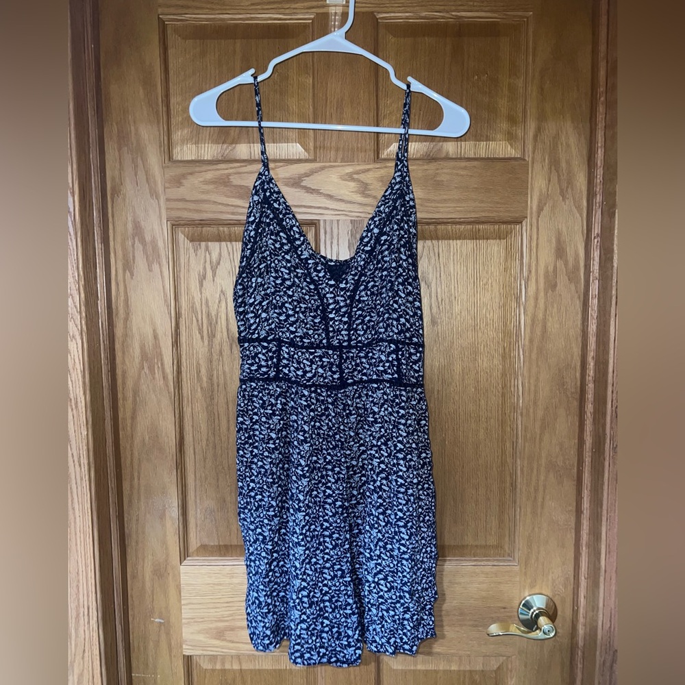 Navy Floral Spaghetti Strap romper